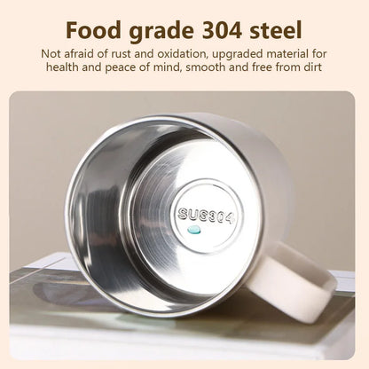 Insulated Coffee Cup 304 Stainless Steel Tea Cup With Tea Strainer Lid Straw Water Milk Juice Cups Coffee Mug For Home Drinkware