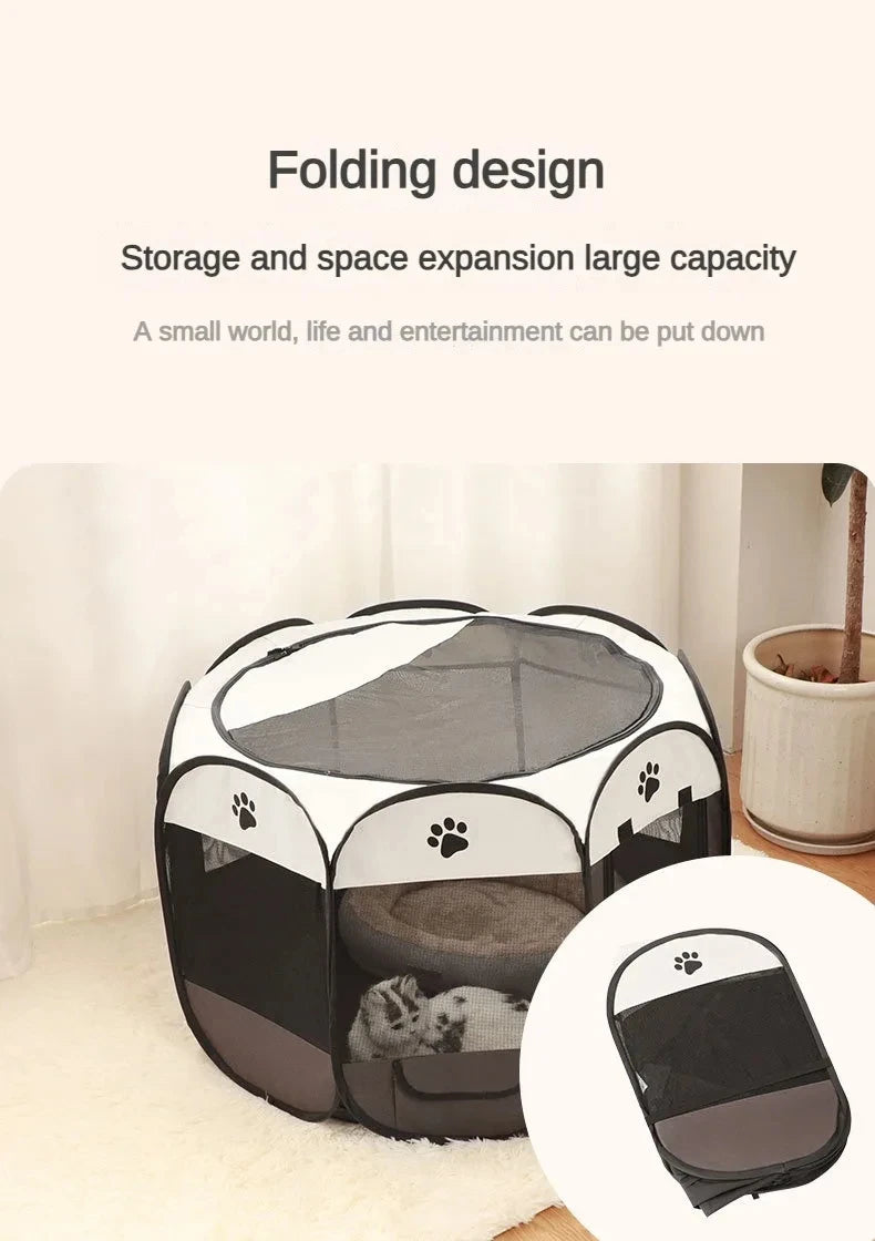 Foldable Oxford Cloth Pet Tent Portable Cat House & Small Dog Playpen