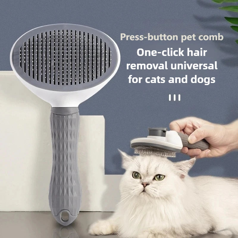 Cat & Dog Hair Removal Slicker Brush with Anti-Slip Handle