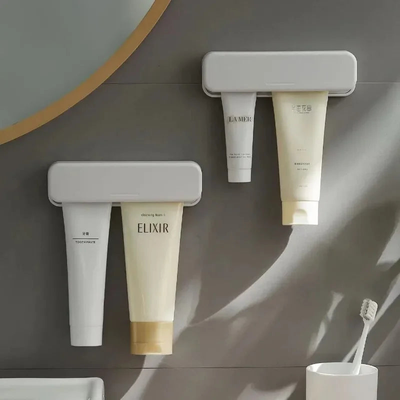 Wall Mounted Toothpaste Holder Bathroom Facial Cleanser Toothpaste Storage Rack No-Drill Toothpaste Clip Squeezer