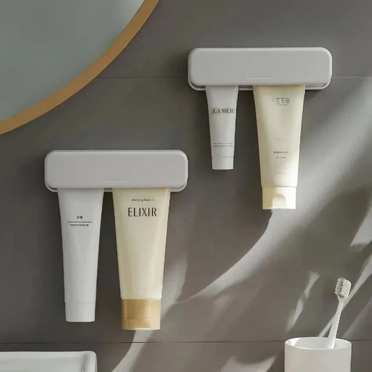 Wall Mounted Toothpaste Holder Bathroom Facial Cleanser Toothpaste Storage Rack No-Drill Toothpaste Clip Squeezer