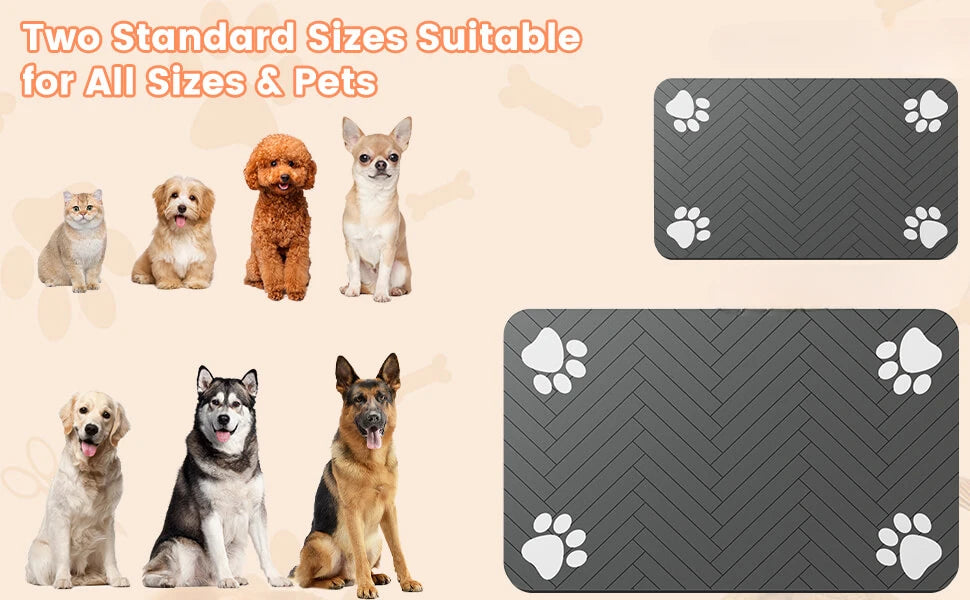 Absorbent Pet Feeding Mat for Dogs & Cats