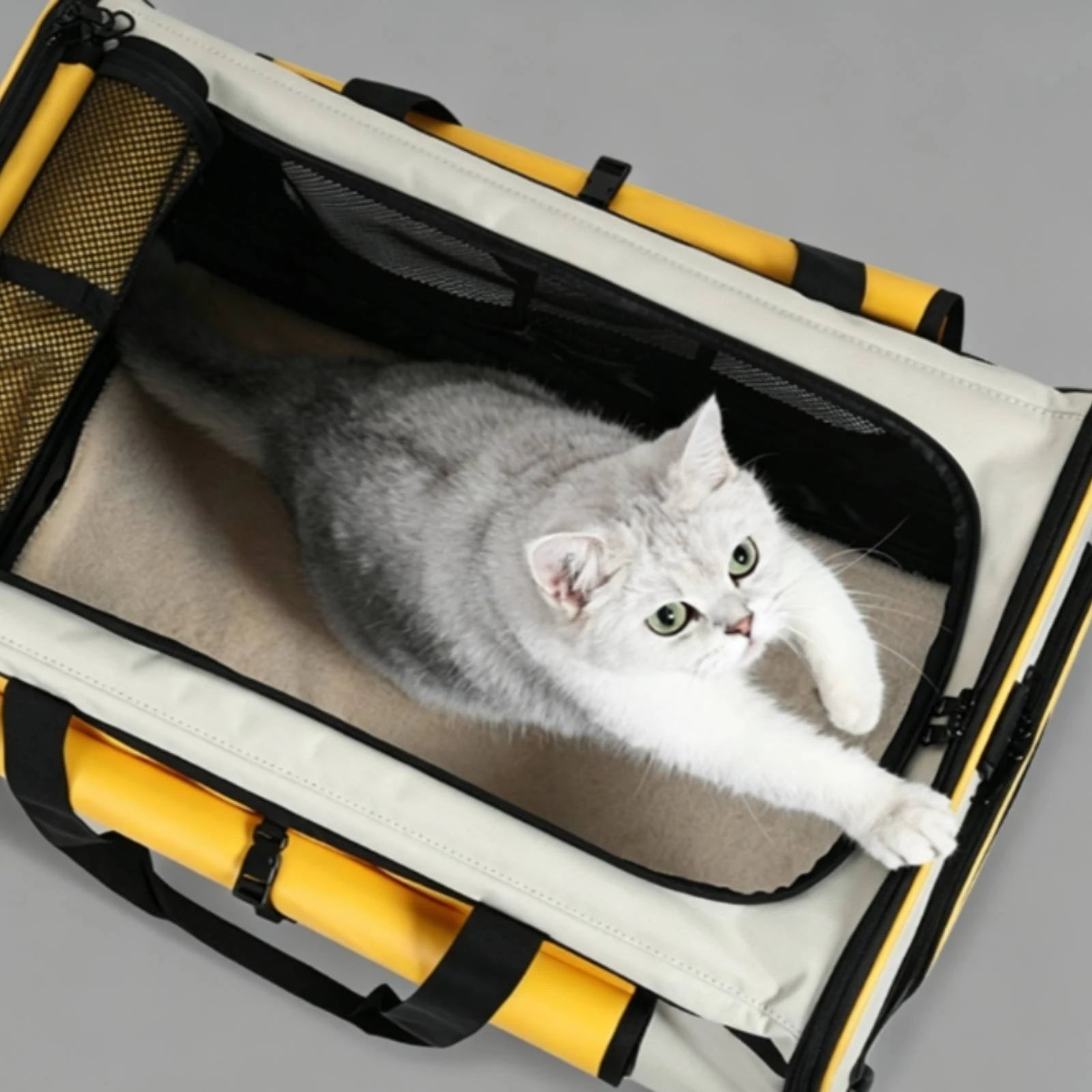 Collapsible Pet Trolley Carrier with Wheels