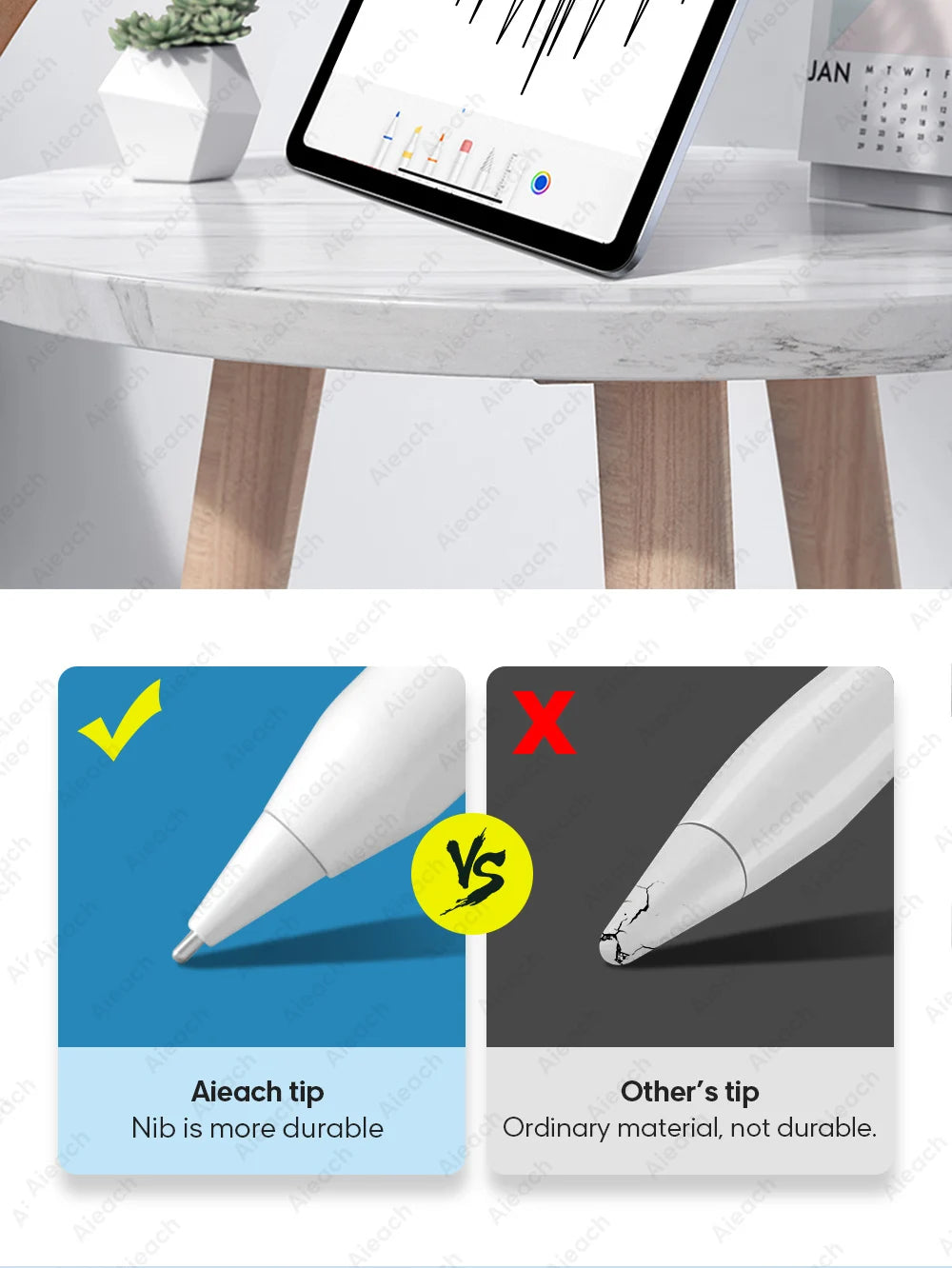 3pc & 6pcs Replacement Tips For Apple Pencil Pro 1st 2nd USB-C Durable Soft Hard Stylus Pen Tip For iPad Apple pencil Pen Nib