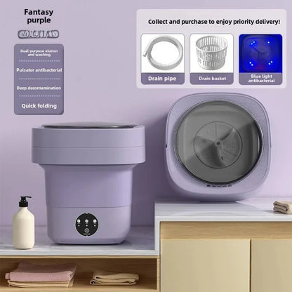 Portable Folding Washing Machine Home Use Integrated 11L Large Capacity Bras Pants Stockings Mini Washing Machine