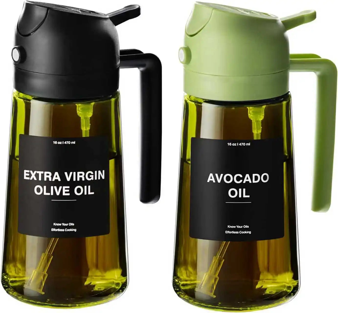 2-in-1 Olive Oil Sprayer & Dispenser Bottle