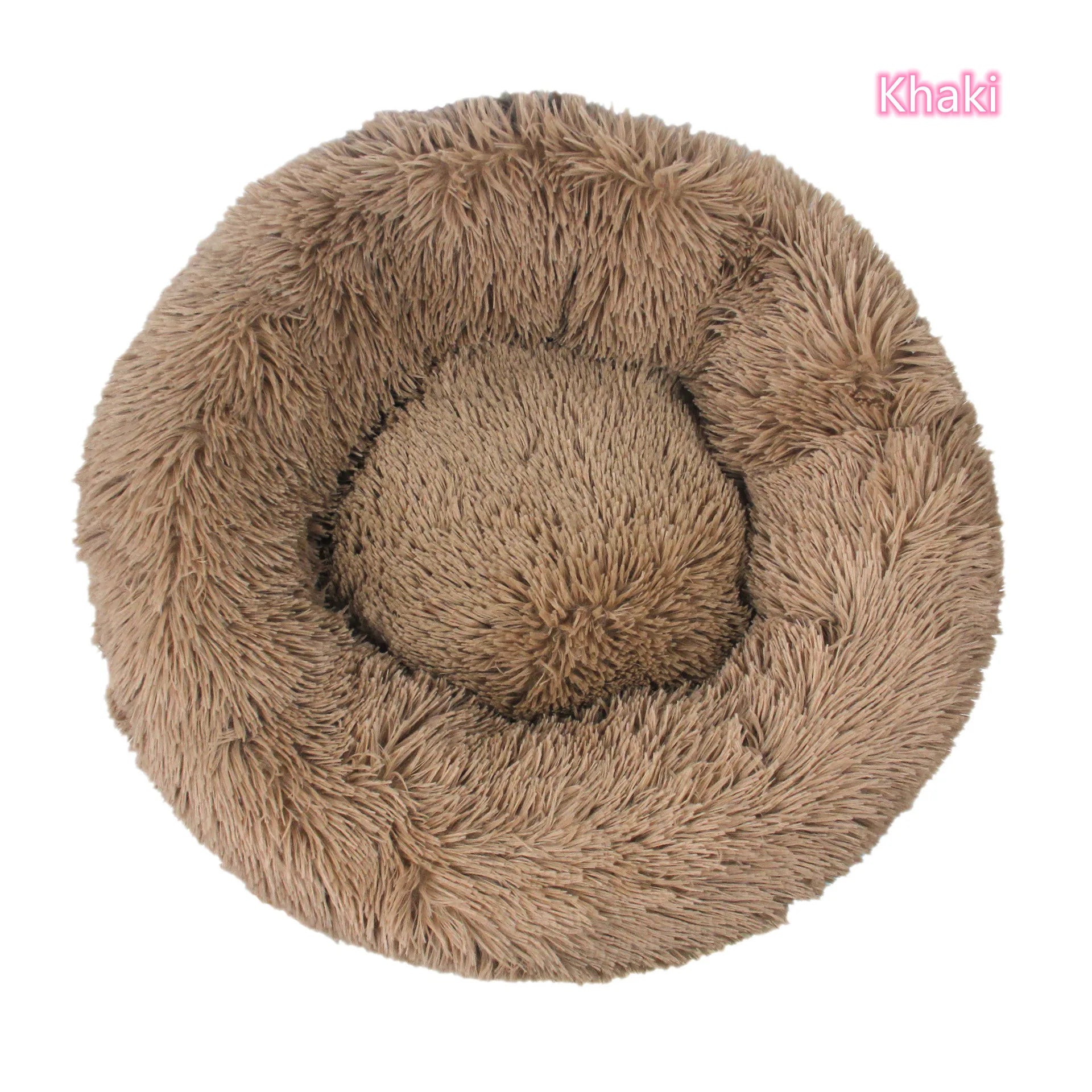 Calming Plush Cat Bed Warm Washable Donut Cushion for Indoor Pets