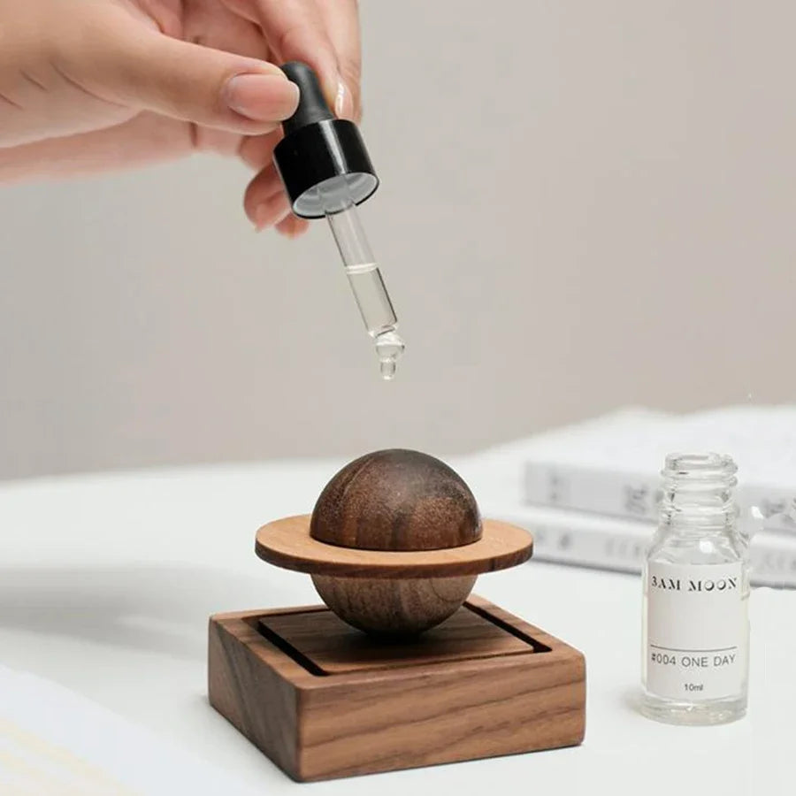 Wooden Scent Diffuser Jupiter Shape Home Decor Fresh Air Dorm Room Jupiter Ball Diffuser Essential Oil Diffuser