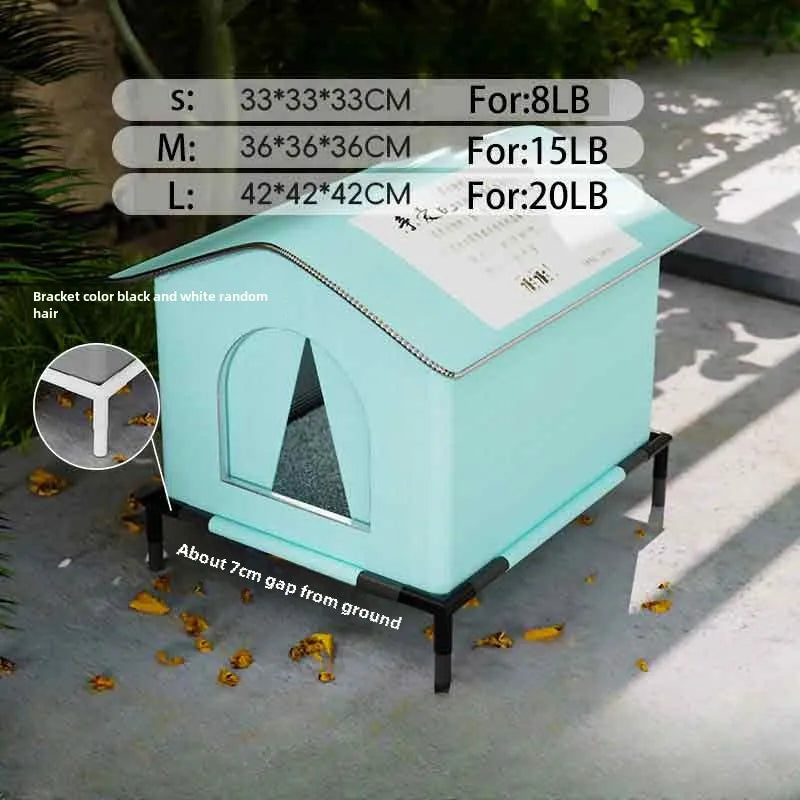 Waterproof Outdoor Cat House Warm Foldable Pet Shelter for Winter Cats