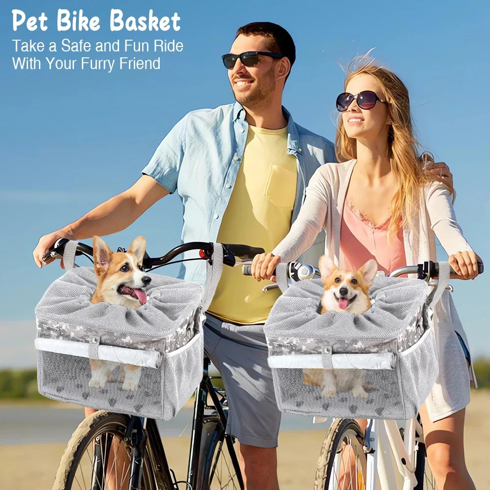 Expandable Dog & Cat Bike Basket Carrier