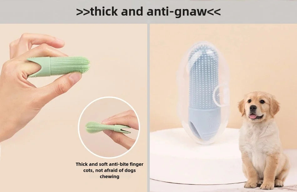 Dog Toothbrush, 360° Cleaning Finger Toothbrush for Dogs