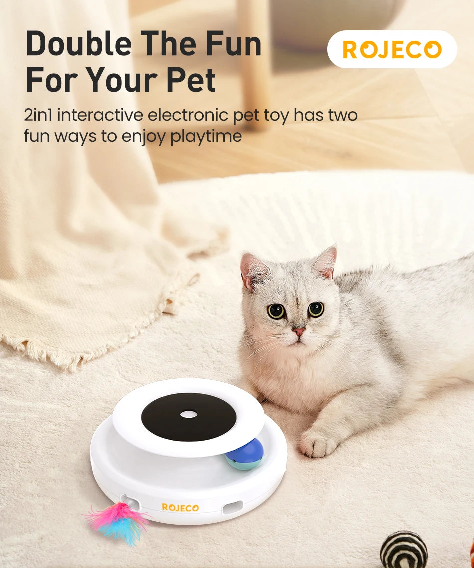 ROJECO 2-in-1 Automatic Cat Toy Set