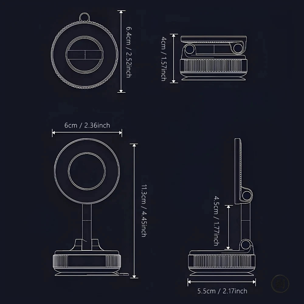 360° Adjustable Foldable Vacuum Suction Mount for Dashboard