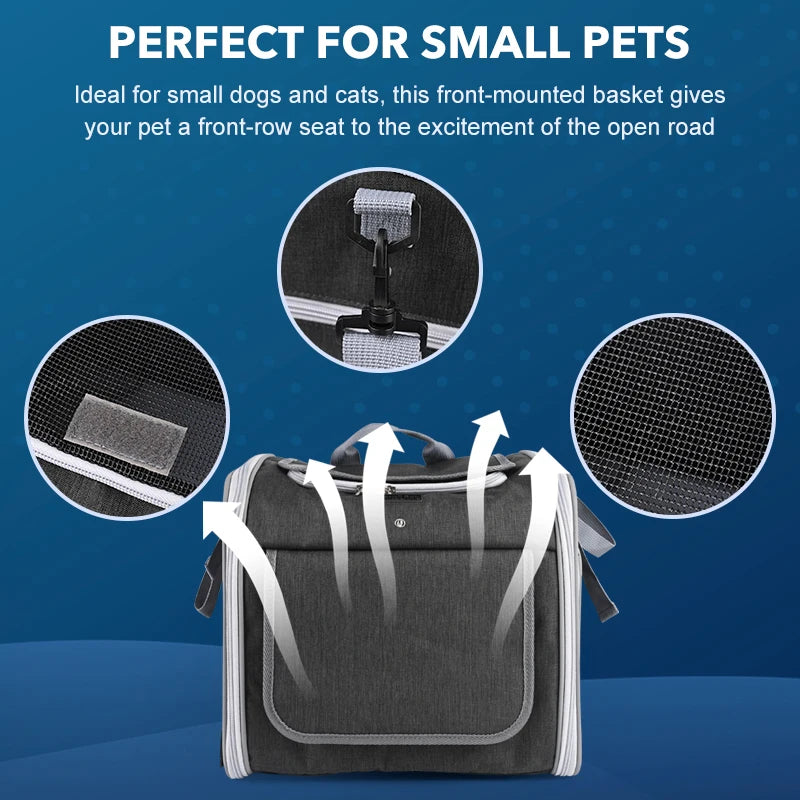 Expandable Dog & Cat Bike Basket Carrier