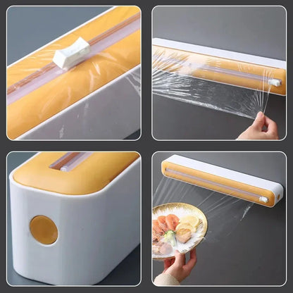 Kitchen Disposable Cling Film Cutter, Point Breaking Household Food Special Cutting Box, Suction Refrigerator Artifact