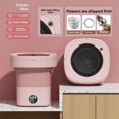 Portable Folding Washing Machine Home Use Integrated 11L Large Capacity Bras Pants Stockings Mini Washing Machine