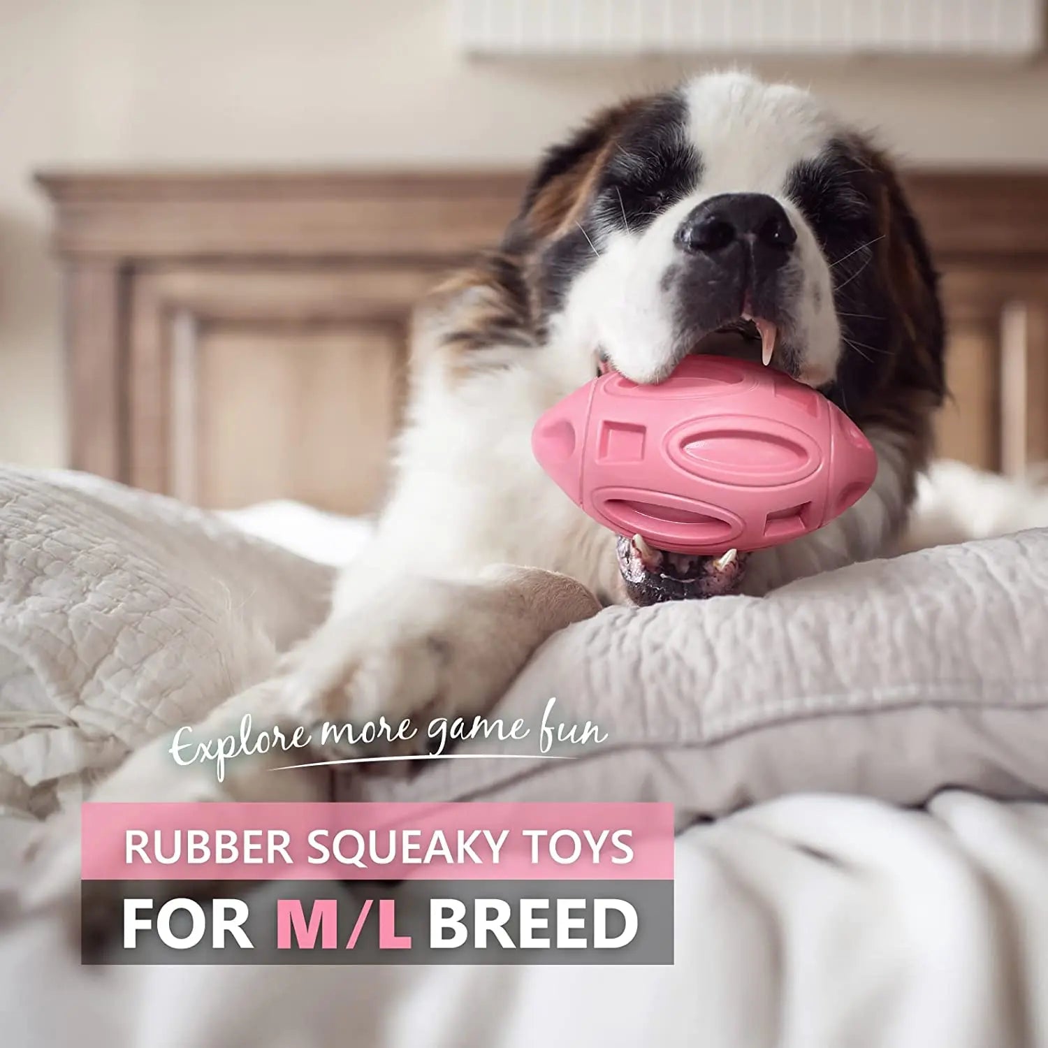 Durable Rubber Squeaky Dog Ball