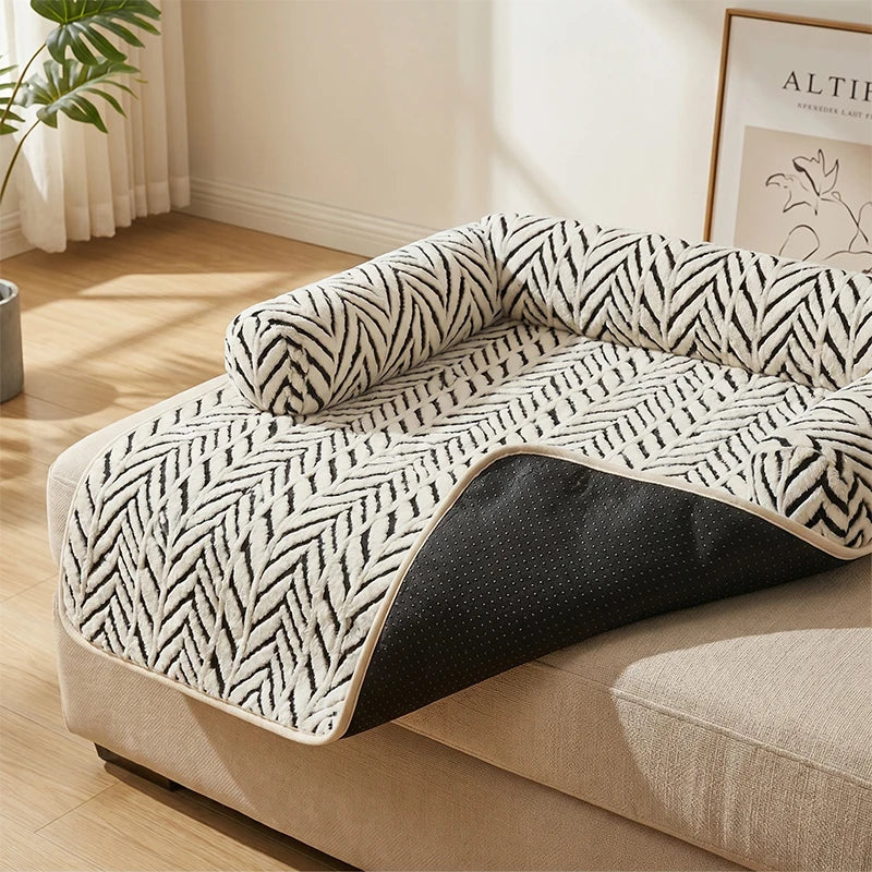 Zebra Plush Cat & Dog Bed Mat