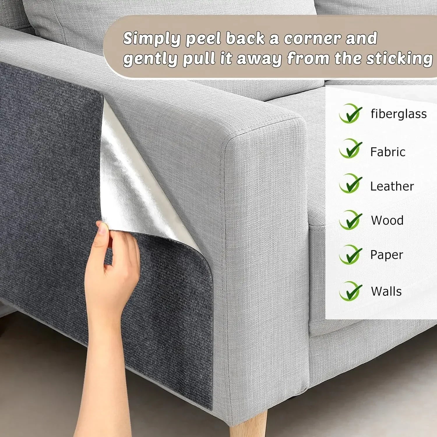 Self Adhesive Cat Scratch Protector Mat for Sofas, Furniture & Walls