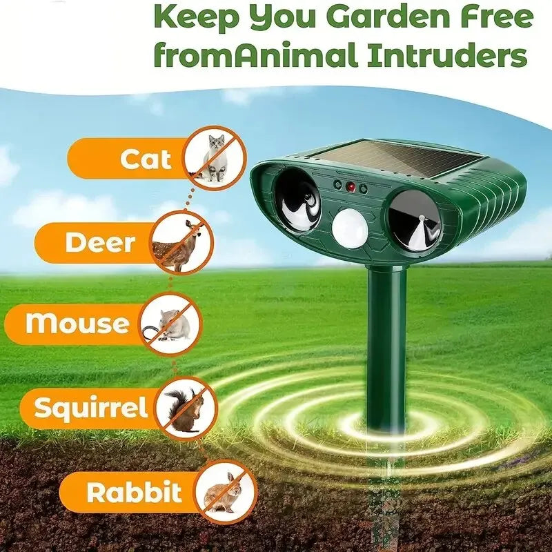 Solar Ultrasonic Animal Repeller for Cats & Dogs