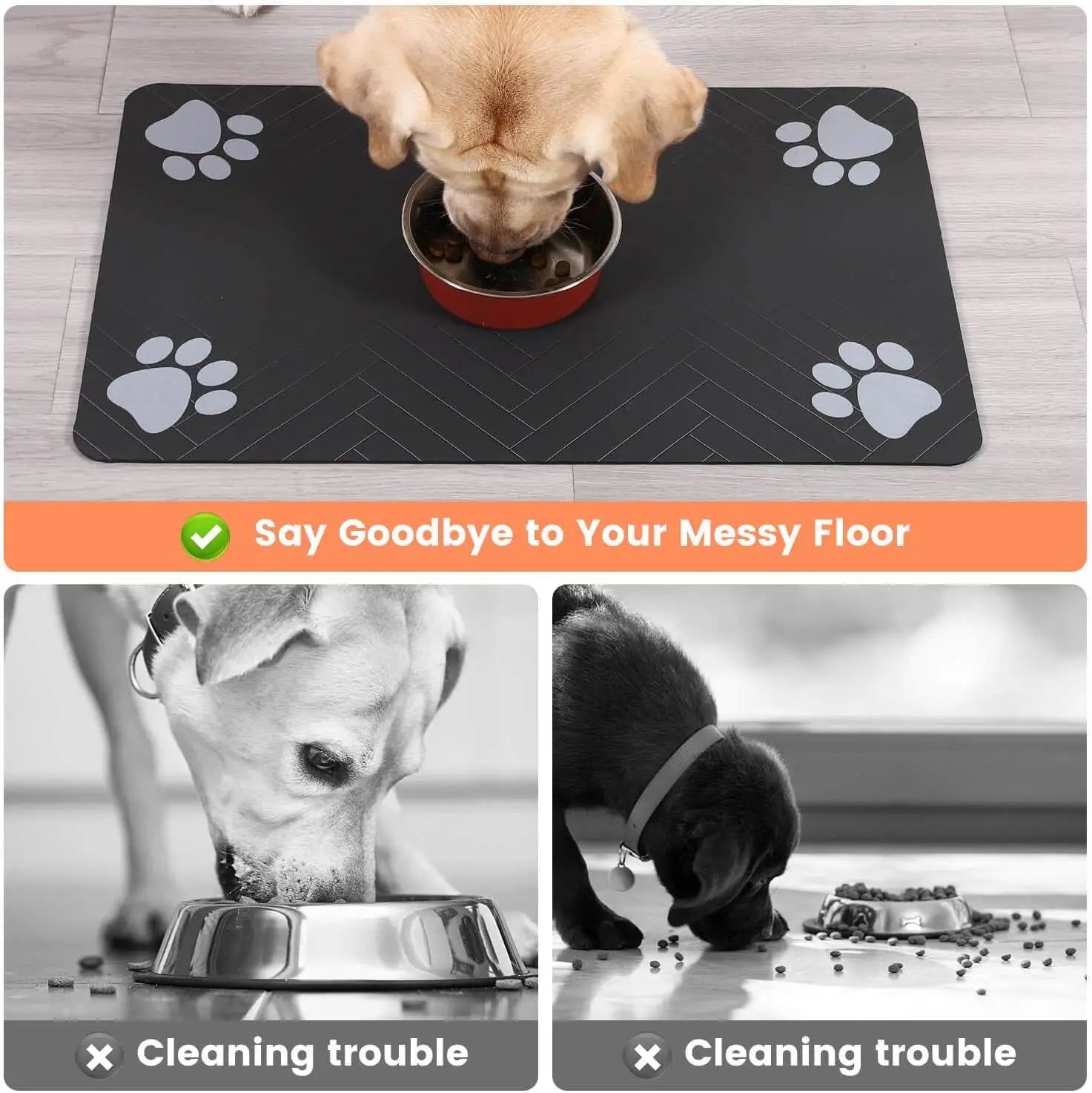 Absorbent Pet Feeding Mat for Dogs & Cats