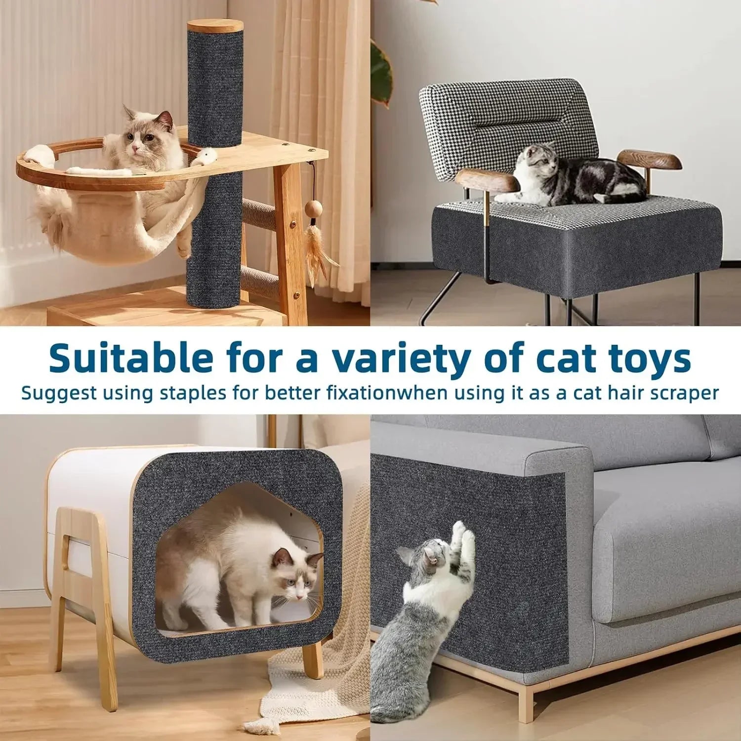 Self Adhesive Cat Scratch Protector Mat for Sofas, Furniture & Walls