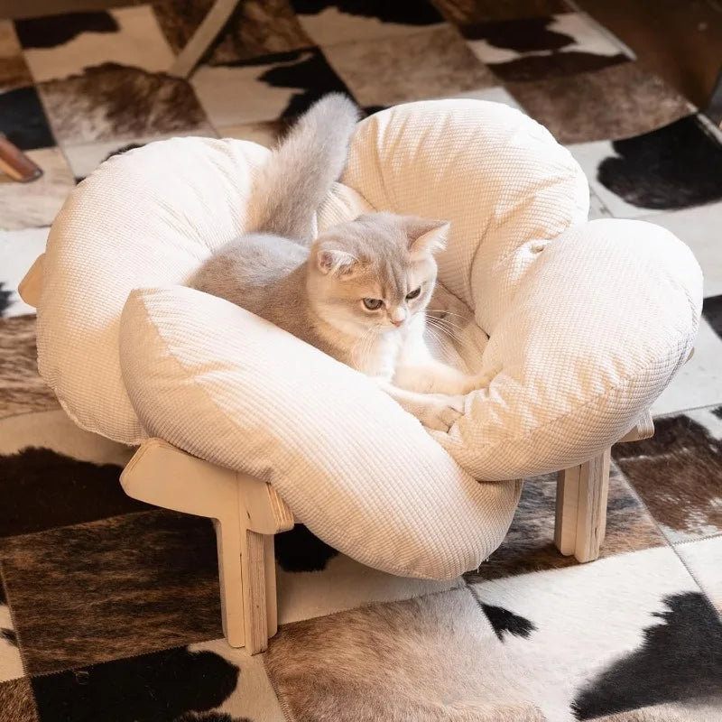 Elevated Solid Wood Pet Sofa