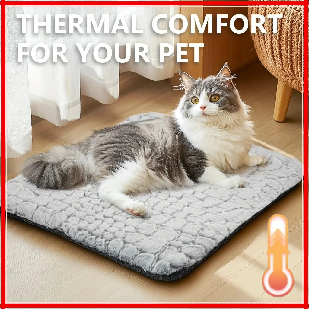 Soft Plush Cat Bed Mat Washable Sleeping Cushion for Indoor Cats