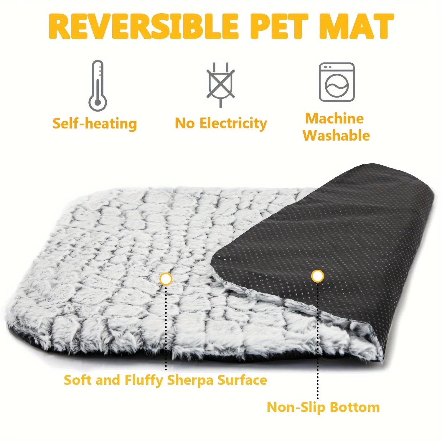 Soft Plush Cat Bed Mat Washable Sleeping Cushion for Indoor Cats