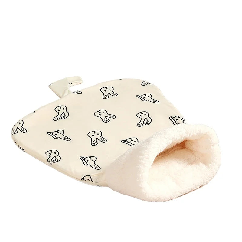 Plush Cat Sleeping Bag Warm Pet Bed Pocket Nest for Cats