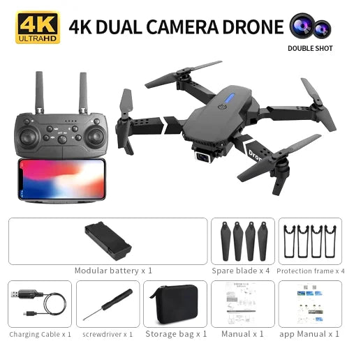 E88 Pro WIFI FPV Drone Wide Angle HD 4K/1080P Camera