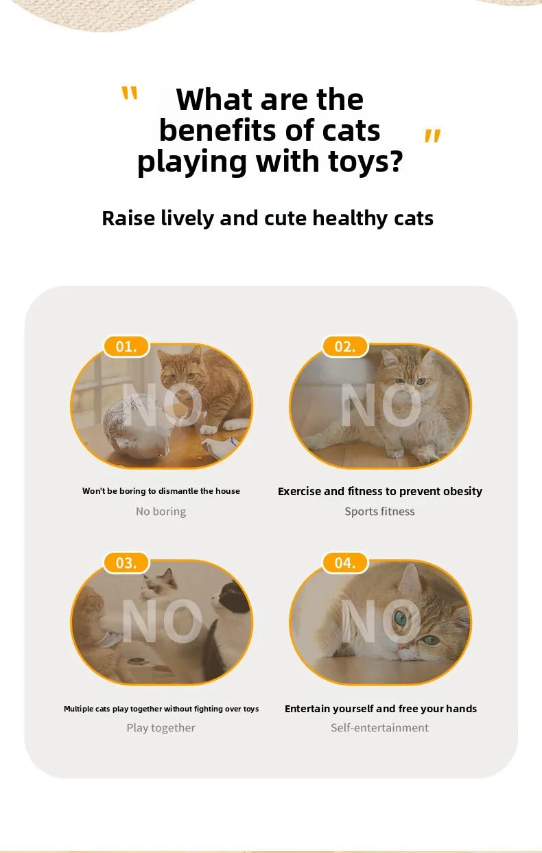 Interactive Automatic Cat Toy with Moving Feathers