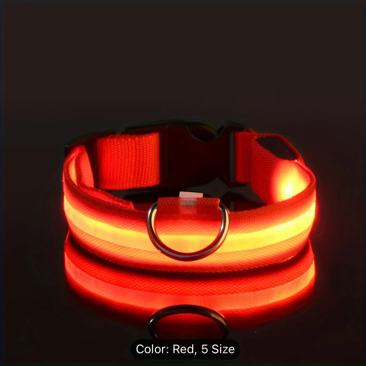 Reflective LED Dog Collar for Night Safety - Durable