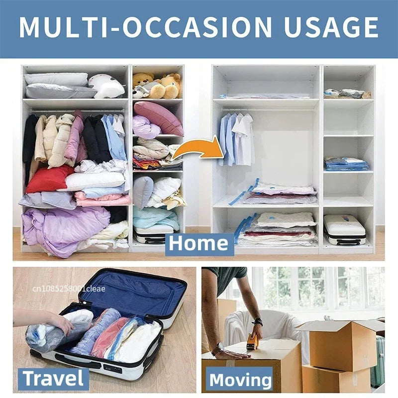 Space Saving Compression Bags for Clothes, Quilts & Bedding (1–10 Pack)