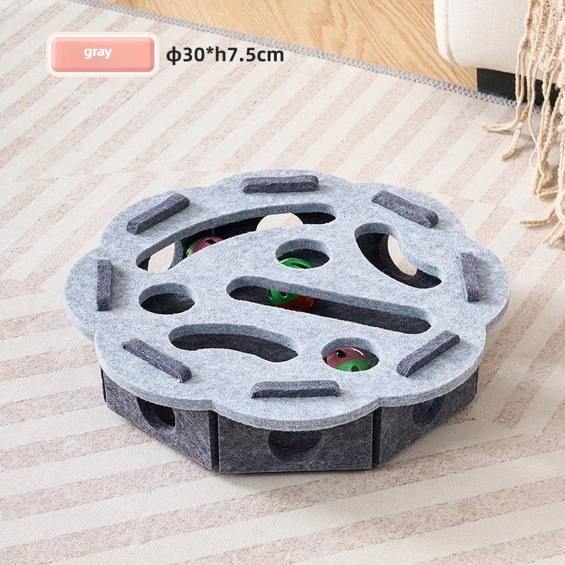Interactive Felt Cat Toy Plush Ball for Indoor Cats Kittens Playtime