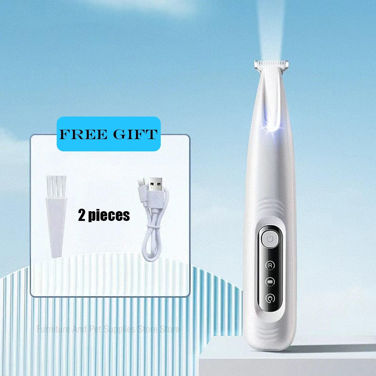 Rechargeable Dog Paw Trimmer with LED Light