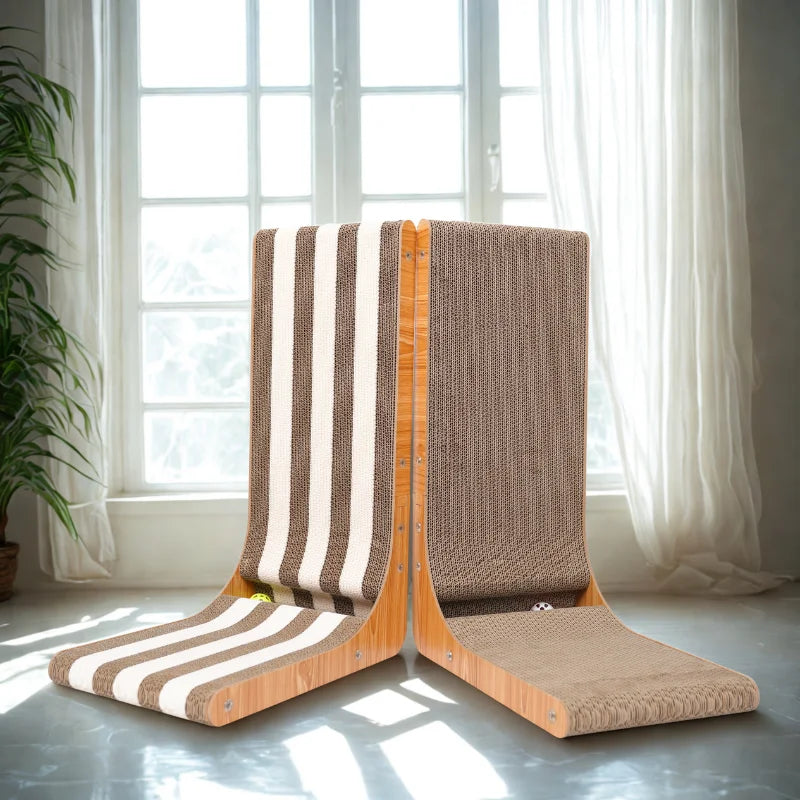 Double-Layer Wooden Cat Scratcher