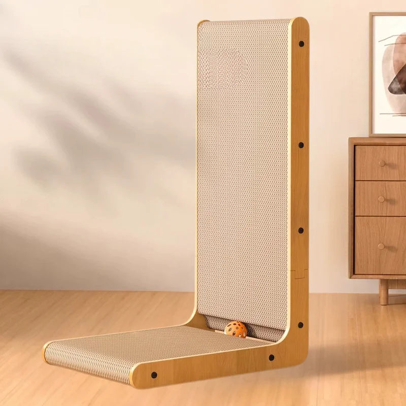 Double-Layer Wooden Cat Scratcher