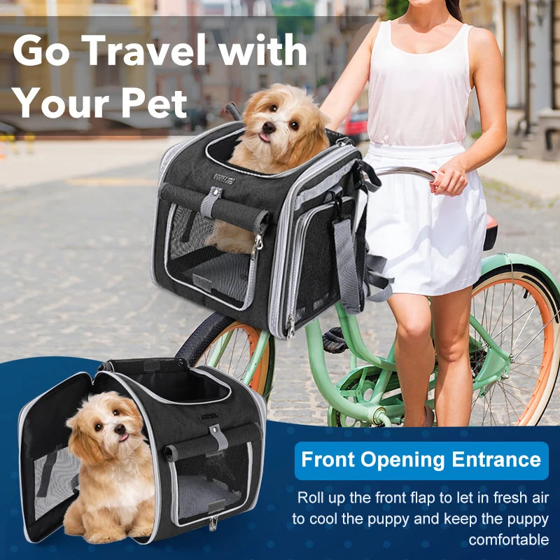 Expandable Dog & Cat Bike Basket Carrier