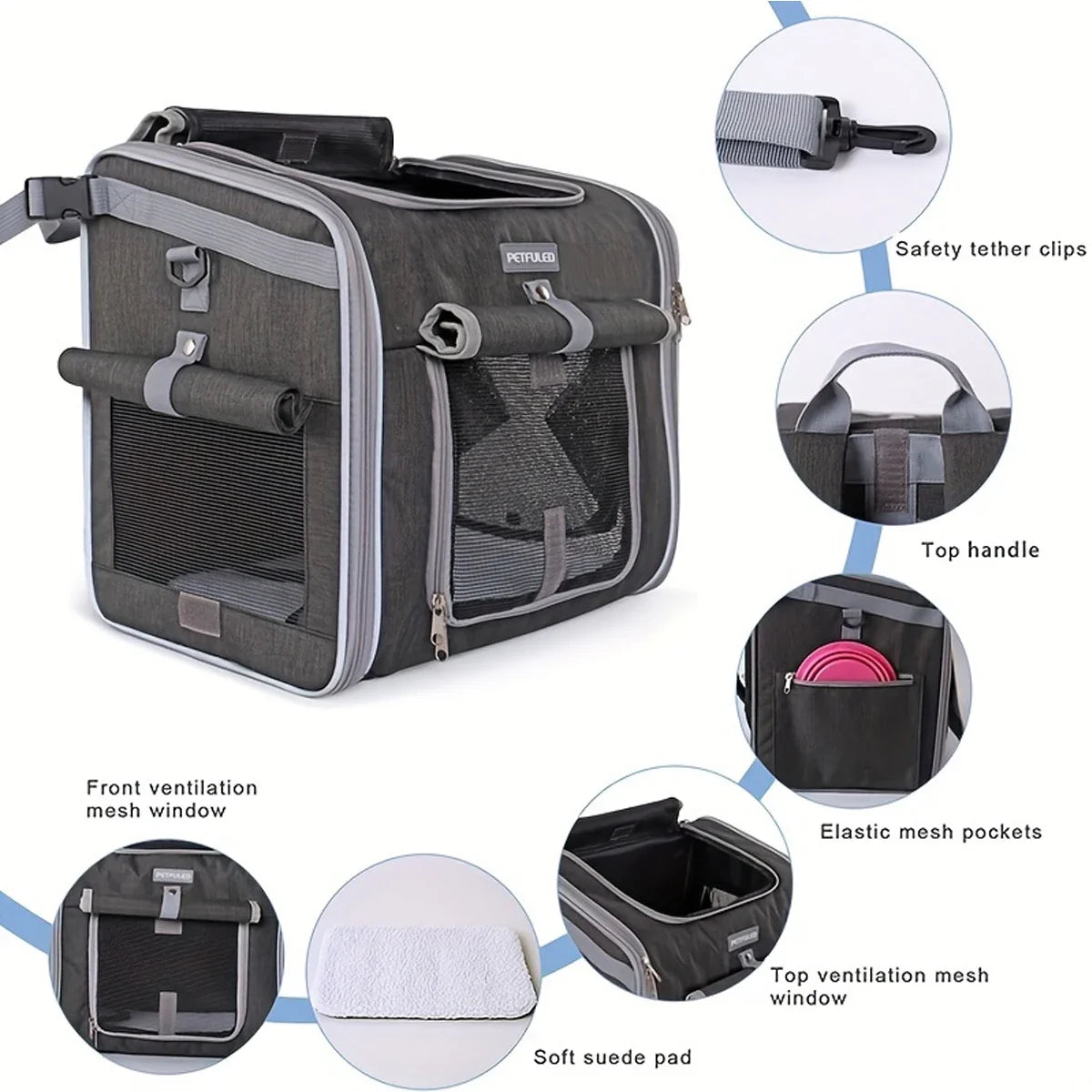 Expandable Dog & Cat Bike Basket Carrier