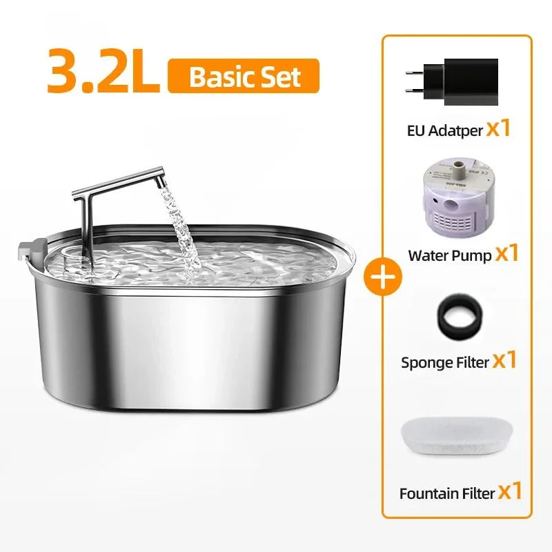 ROJECO 3.2L Stainless Steel Pet Water Fountain
