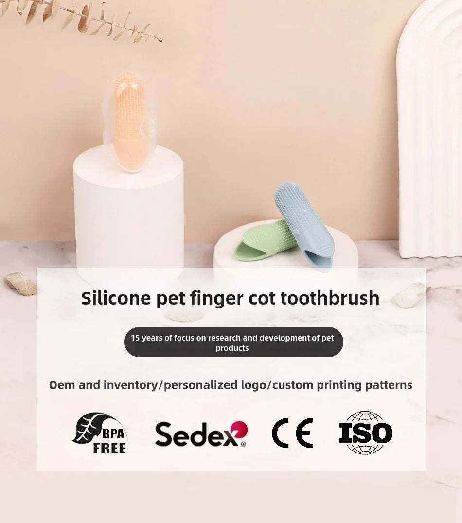 Dog Toothbrush, 360° Cleaning Finger Toothbrush for Dogs