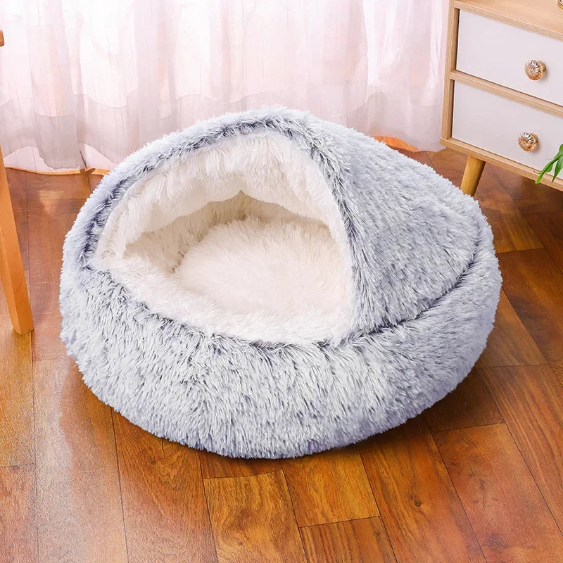 Cat Bed Cave for Indoor Donut Self Warming Small Dog Bed Anti-anxiety for Winter