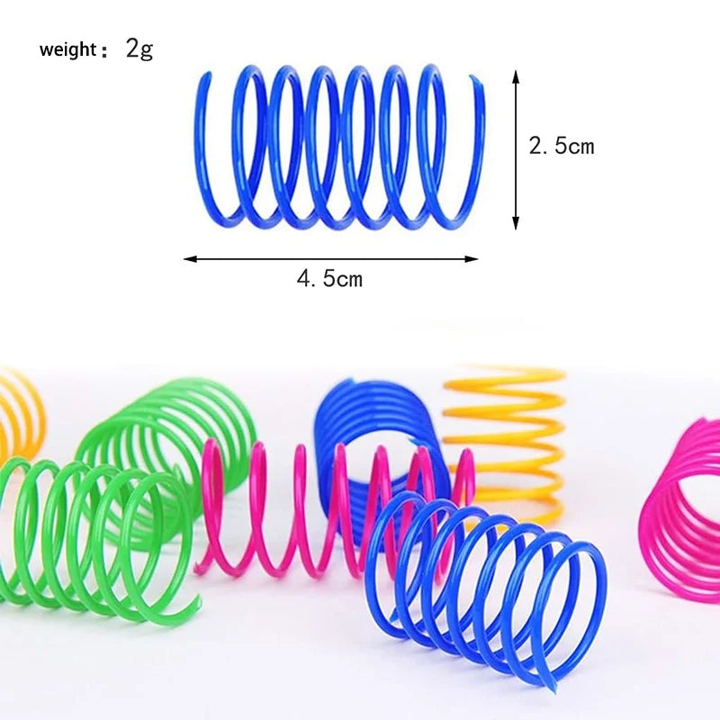 Colorful Plastic Spring Cat Toy