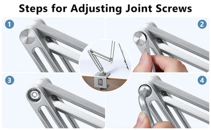 Oatsbasf Laptop Stand Clamp Tablet Hightening Support Holder Book Bracket Desktop Bed Lazy Stand 360°Rotating Hight Adjustable