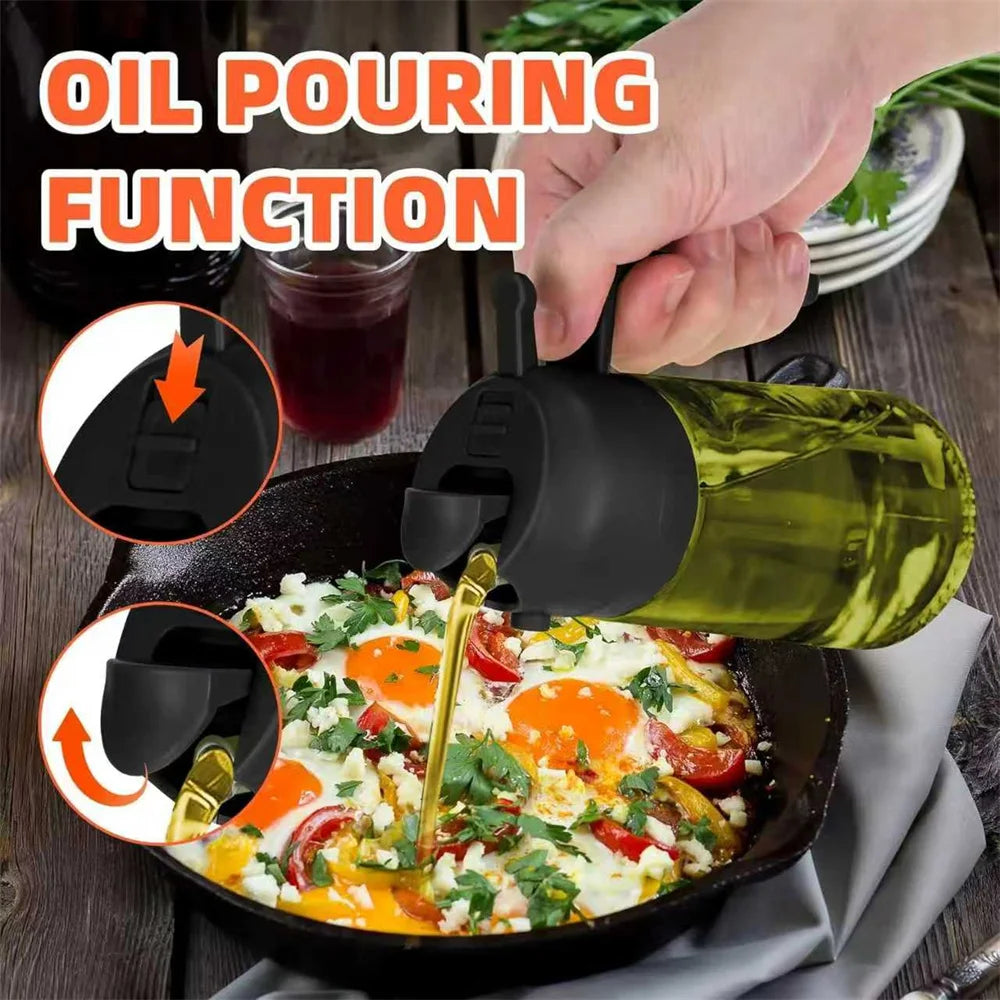 2-in-1 Olive Oil Sprayer & Dispenser Bottle