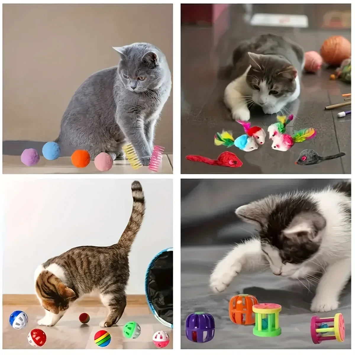 Interactive Spring Cat Toy Set