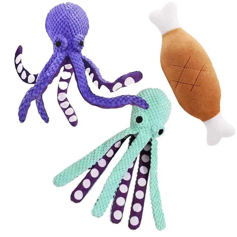 Plush Squeaky Dog Toy Set