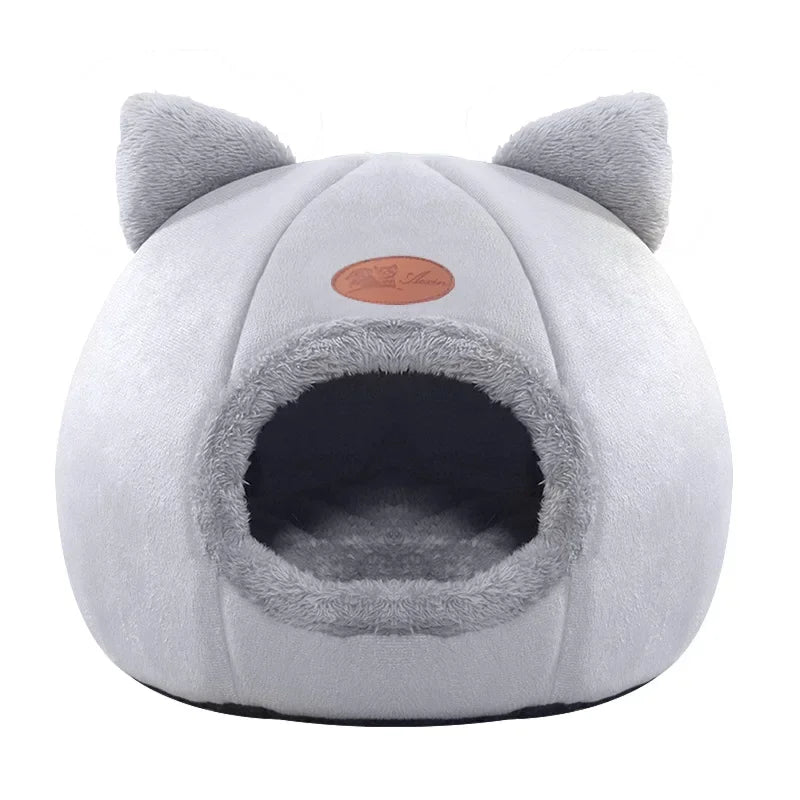 Warm Cat Cave Bed Removable Indoor House for Cats and Kittens