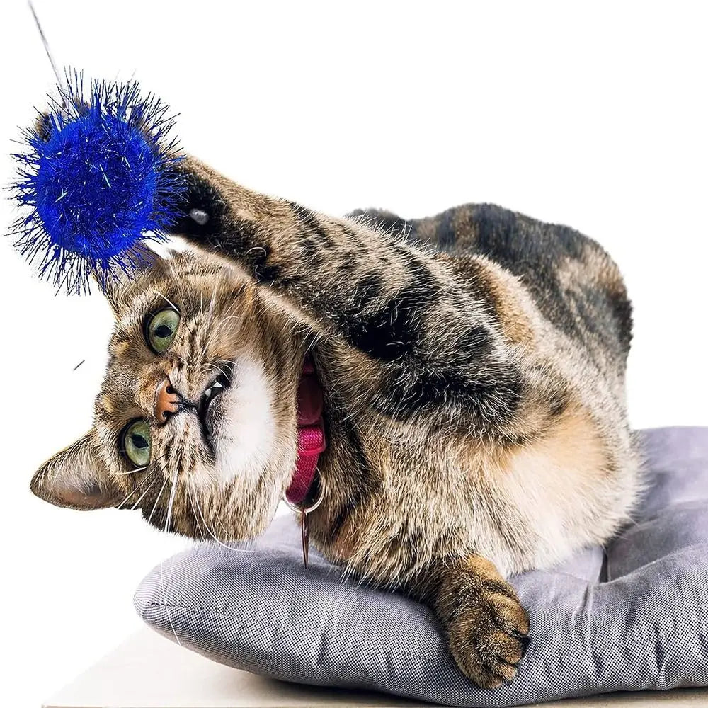 Cat Sparkle Balls Toy, 50-Piece Plush Play Ball Set